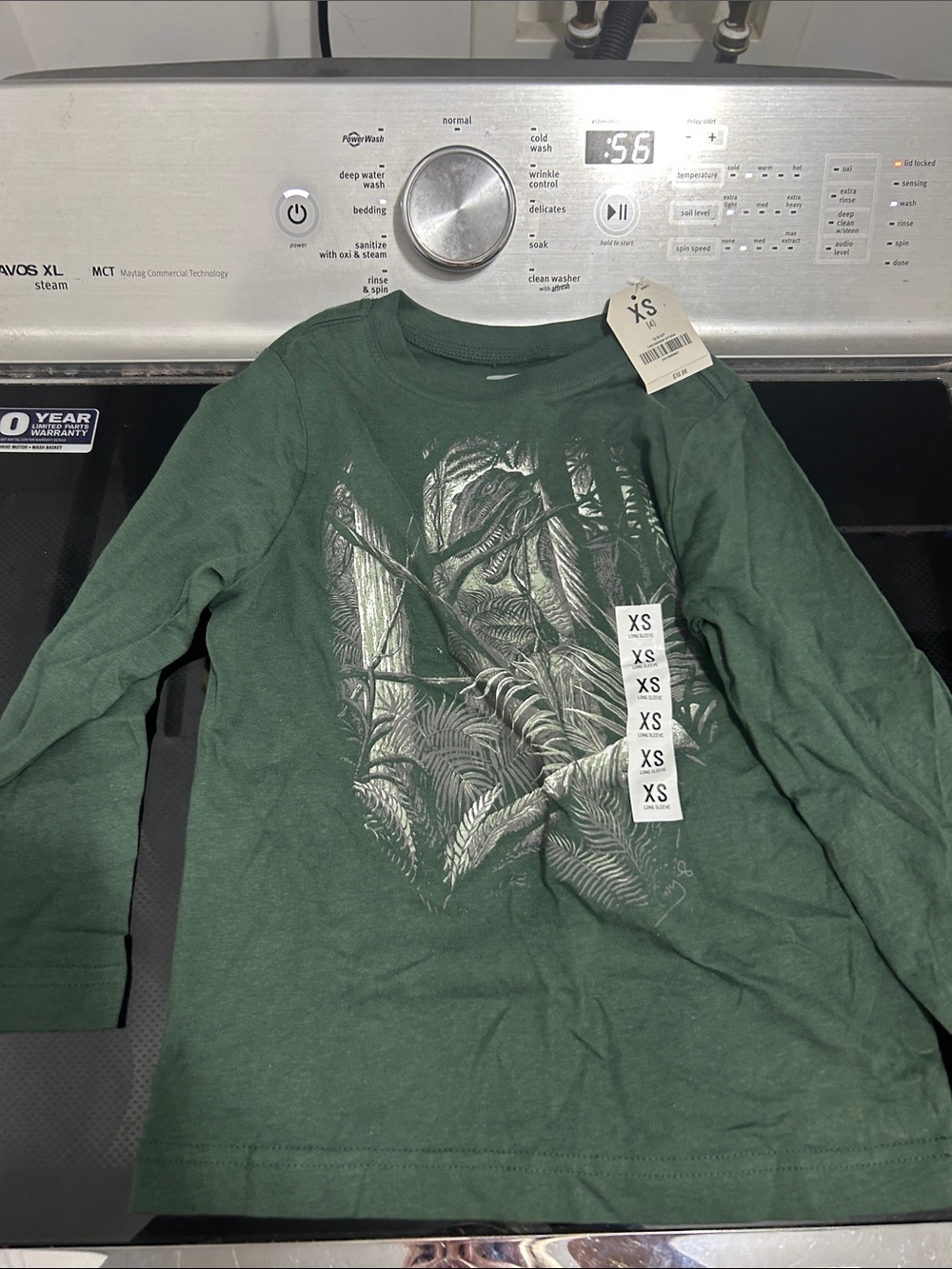 Boys size 4 xs casual long sleeve tee top shirt new Dino dinosaurs raptor trex